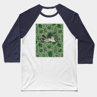 White tiger in jungle Baseball T-Shirt